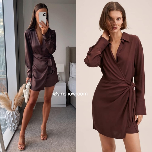 🔥Last 2🔥 MANGO Bow wrap dress - Picture 1 of 5